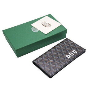 GOYARD Saint Roch wallet Goyardine canvas Veauzelle calfskin black